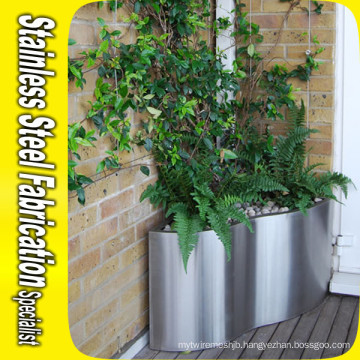 Stainless Steel Half Round Planter, Flower Pots